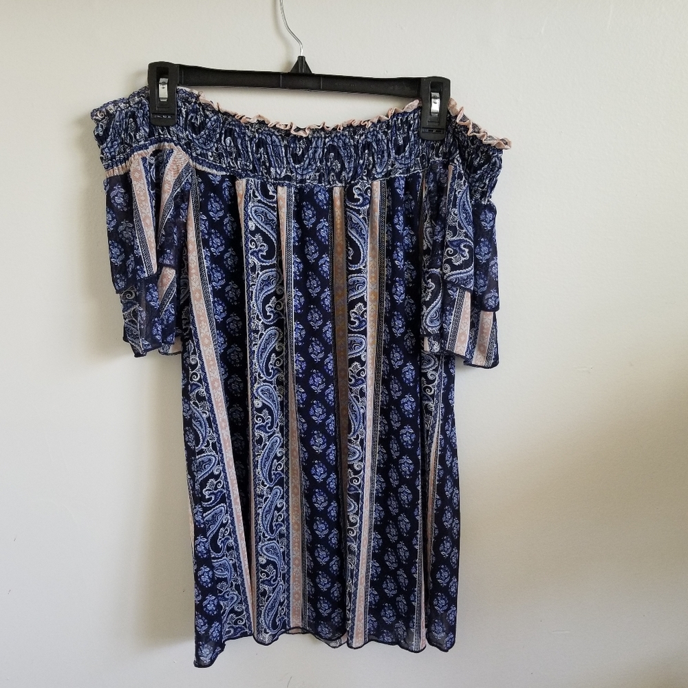 Ruffled Sleeve Off The Shoulder Blouse - Picture 2 of 5